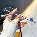 Starry Glitter-Edged, Rimless Square Blue-Light Blocking Reading Glasses — Stylish Women's Readers