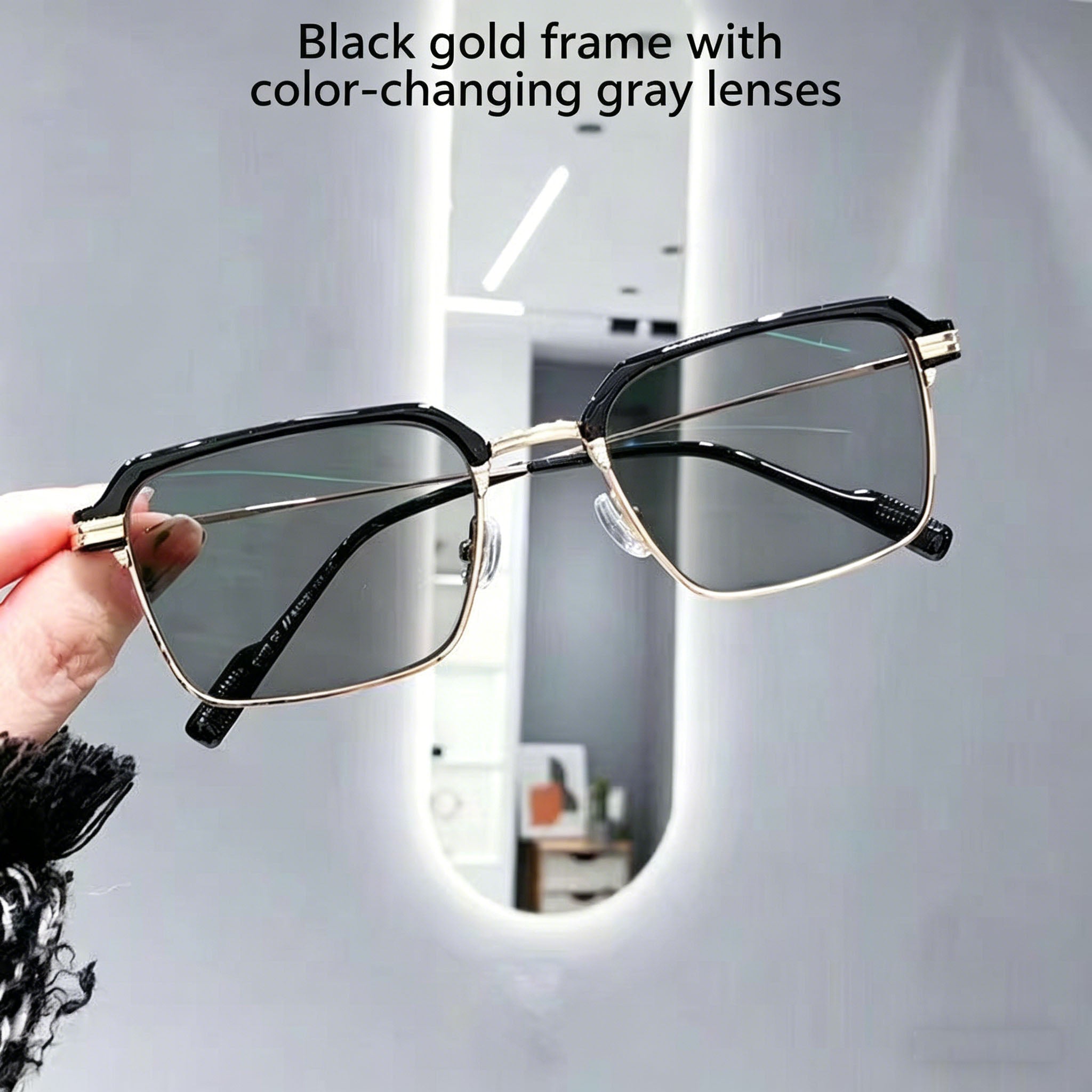 Men's Business-Style HD Anti-Blue Light Reading Glasses — New Ultra-Light Rimless Metal Square-Frame Readers