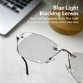 Smart Photochromic Blue-Light Blocking Reading Glasses — Rimless Metal, HD Clarity, Anti-Fatigue Eyewear for Men and Women (Middle-Aged & Seniors)