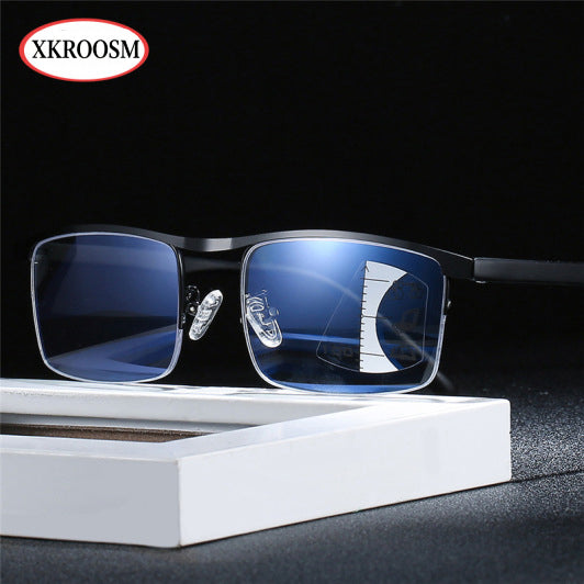 XKROOSM Intelligent Optical Readers – Near, Intermediate, Far Clarity, Blue Light Filter, All-Day Comfort