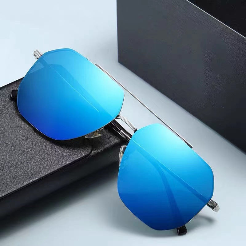 Classic Men's Nylon Polarized Sunglasses with Double Beams for Driving, Pilot UV Protection Goggles
