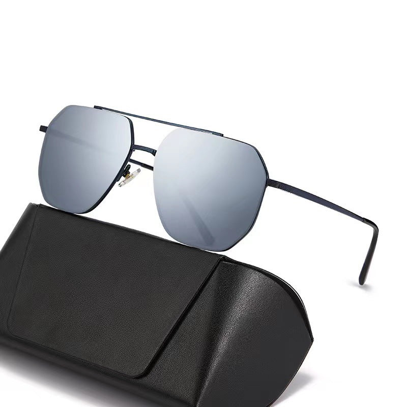 Classic Men's Nylon Polarized Sunglasses with Double Beams for Driving, Pilot UV Protection Goggles