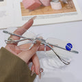Men's Rimless Reading Glasses — Ultra-Lightweight, Anti-Blue Light, Anti-Radiation, High-Definition Eyewear for Middle-Aged and Senior Adults