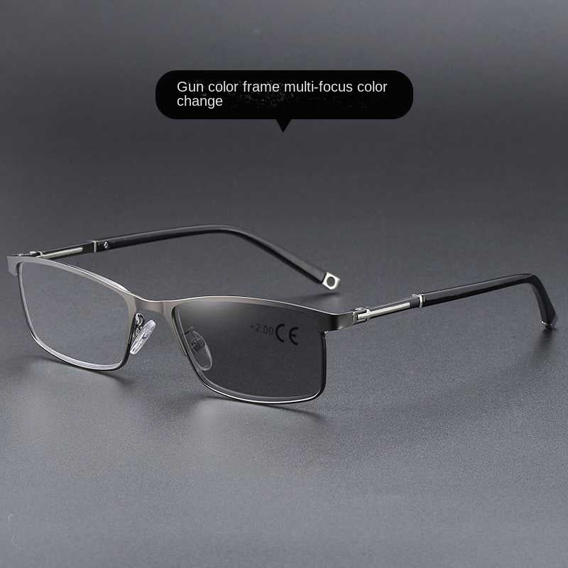 XKROOSM Dual-Zone Reading Glasses – Perfect for Reading & Driving, Blue Light Shield, Auto-Darkening Lenses